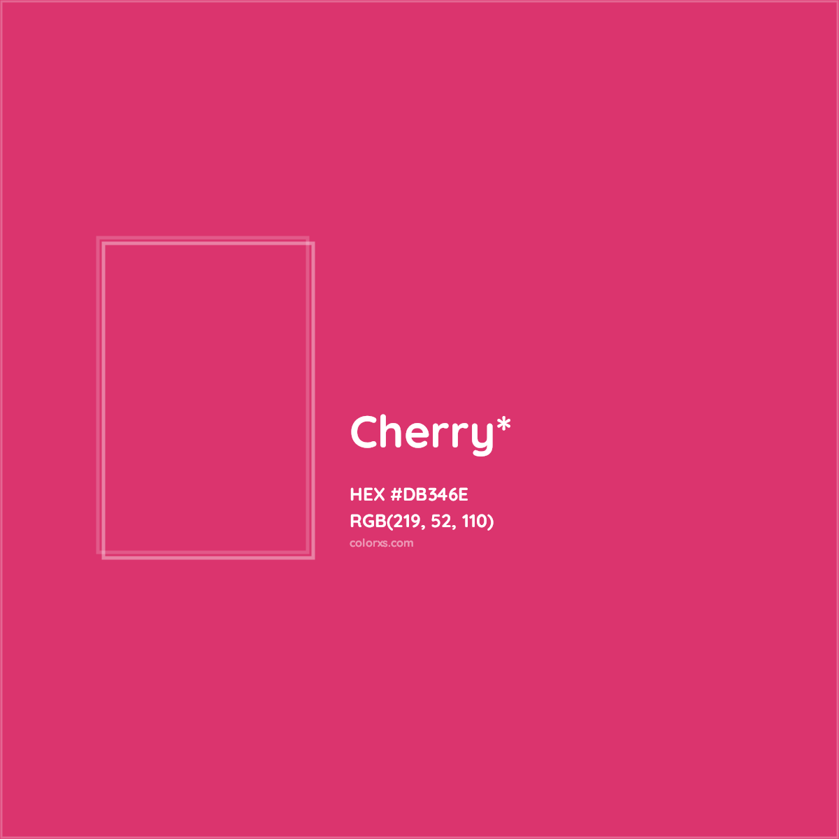 #DB346E hex color. RGB, RYB, CMYK, HSL, HSV codes and color conversions. Matching color names, palettes, paints.