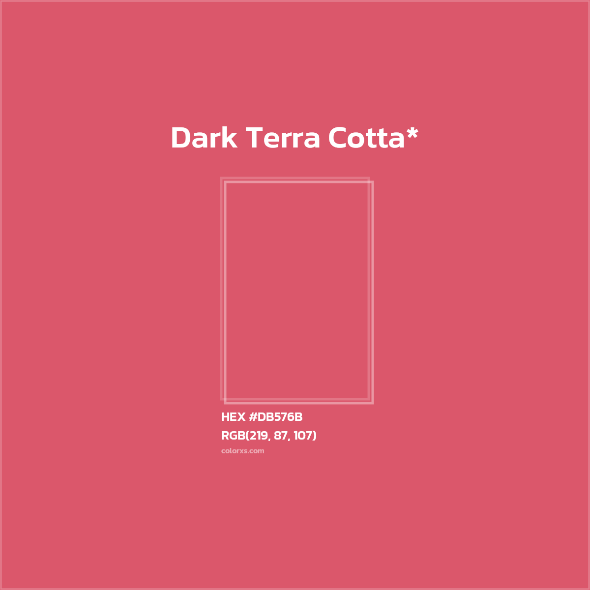 #DB576B hex color. RGB, RYB, CMYK, HSL, HSV codes and color conversions. Matching color names, palettes, paints.