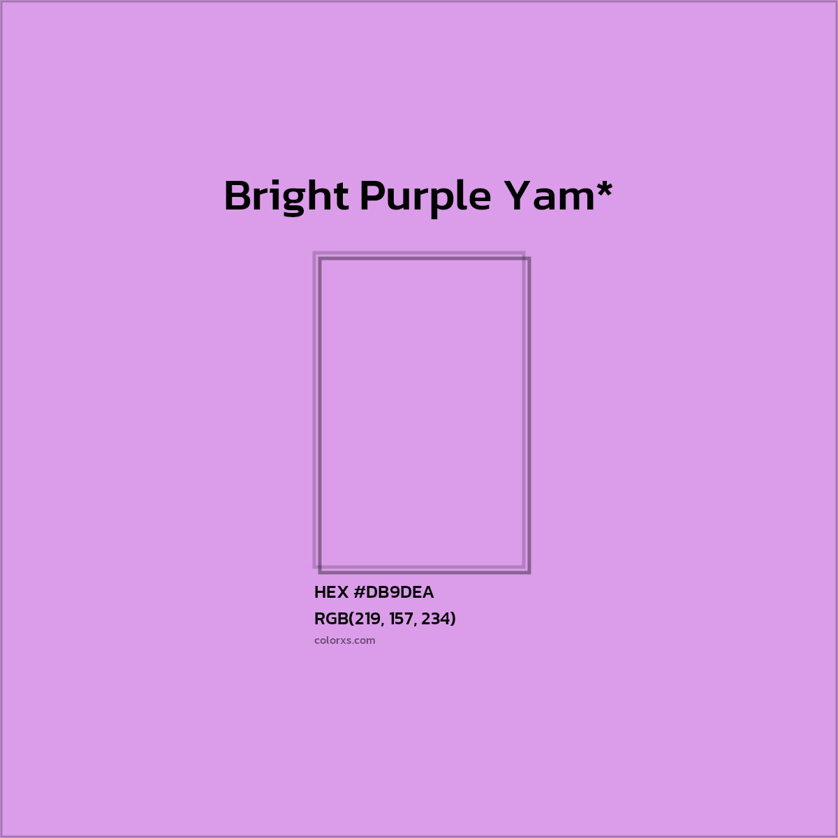 #DB9DEA hex color. RGB, RYB, CMYK, HSL, HSV codes and color conversions. Matching color names, palettes, paints.