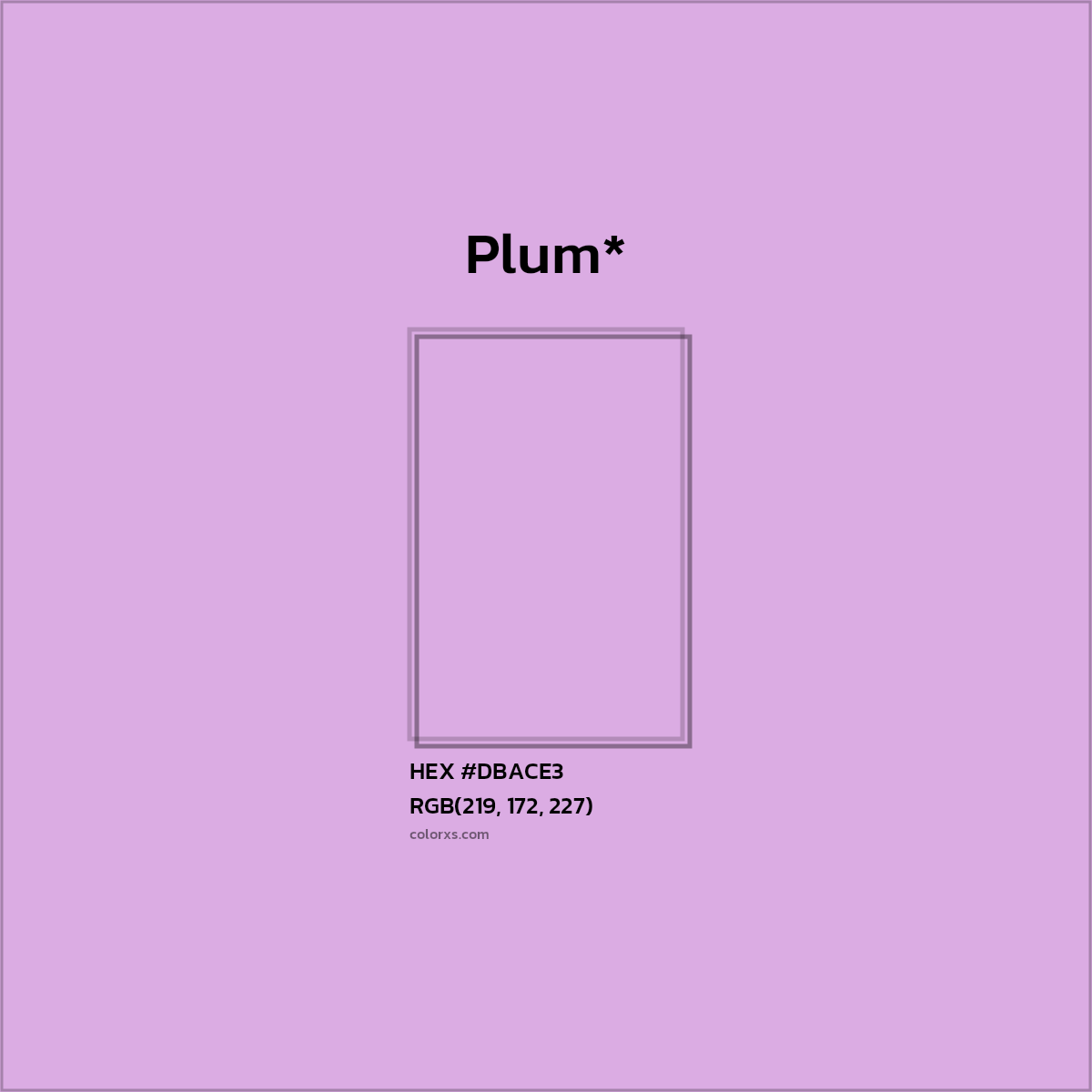 #DBACE3 hex color. RGB, RYB, CMYK, HSL, HSV codes and color conversions. Matching color names, palettes, paints.