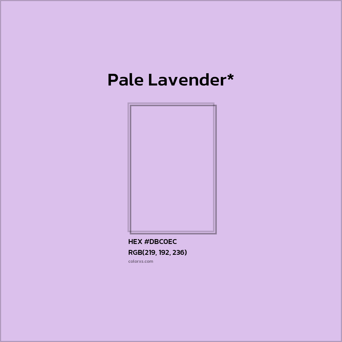 #DBC0EC hex color. RGB, RYB, CMYK, HSL, HSV codes and color conversions. Matching color names, palettes, paints.