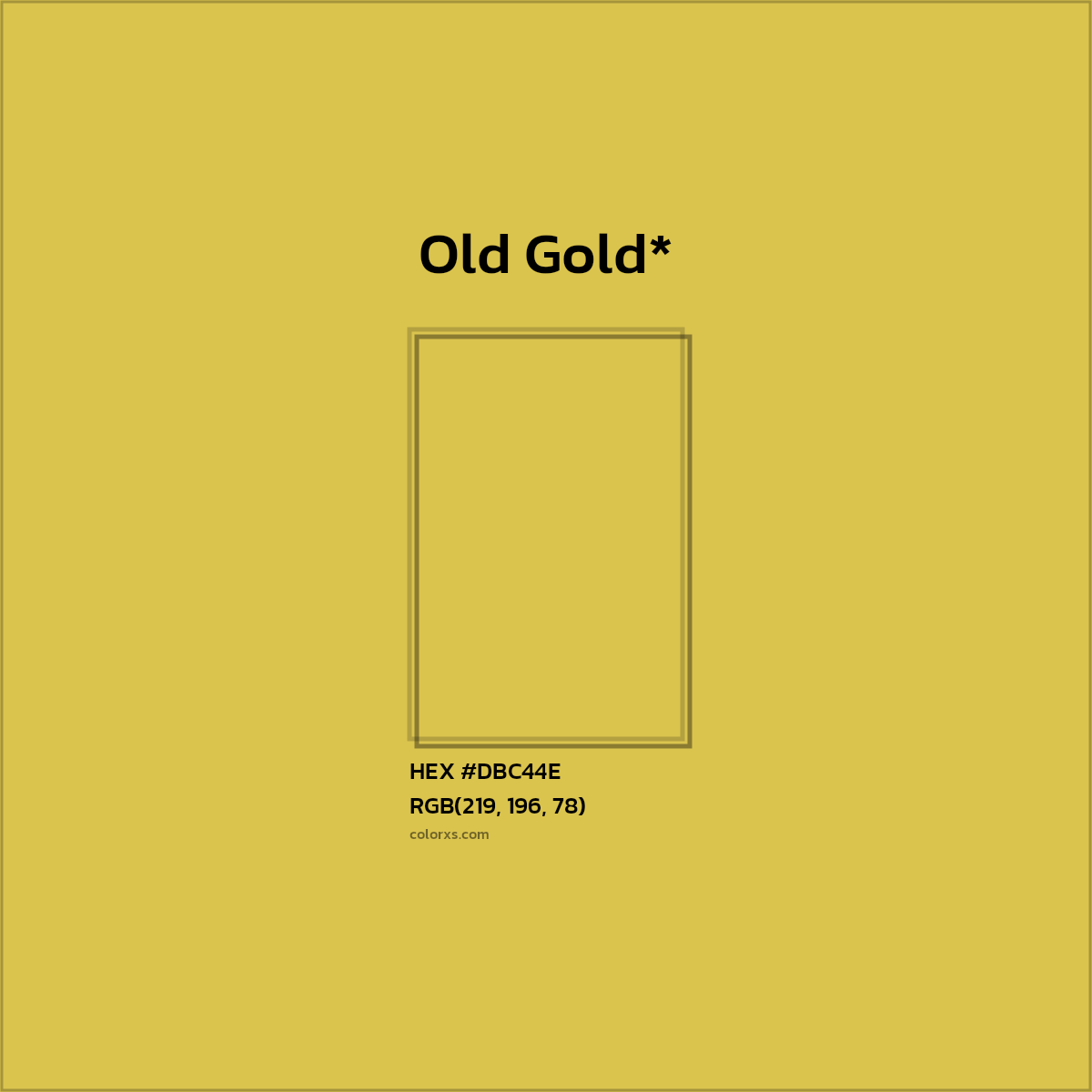#DBC44E hex color. RGB, RYB, CMYK, HSL, HSV codes and color conversions. Matching color names, palettes, paints.