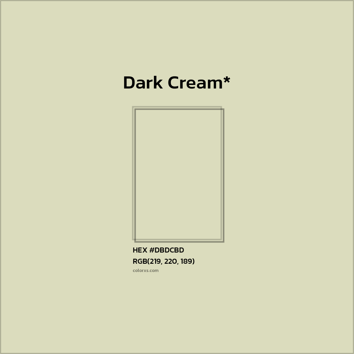 #DBDCBD hex color. RGB, RYB, CMYK, HSL, HSV codes and color conversions. Matching color names, palettes, paints.