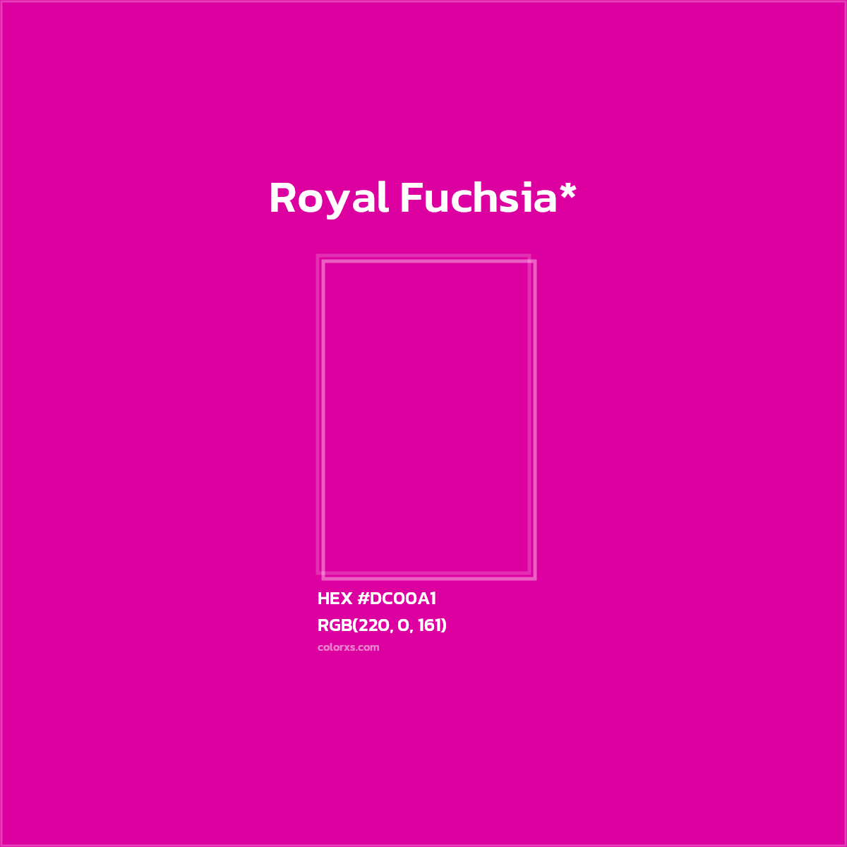 #DC00A1 hex color. RGB, RYB, CMYK, HSL, HSV codes and color conversions. Matching color names, palettes, paints.