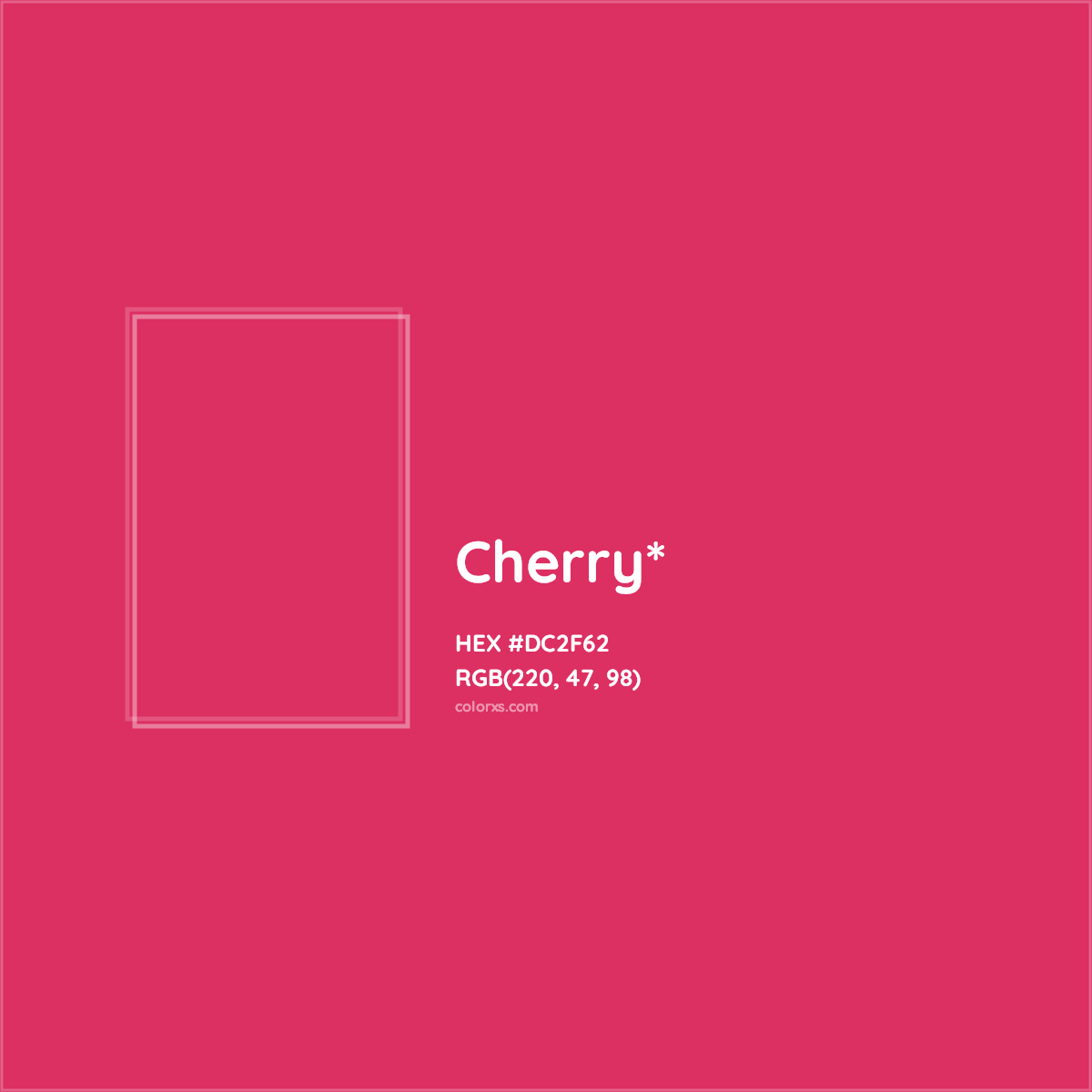 #DC2F62 hex color. RGB, RYB, CMYK, HSL, HSV codes and color conversions. Matching color names, palettes, paints.