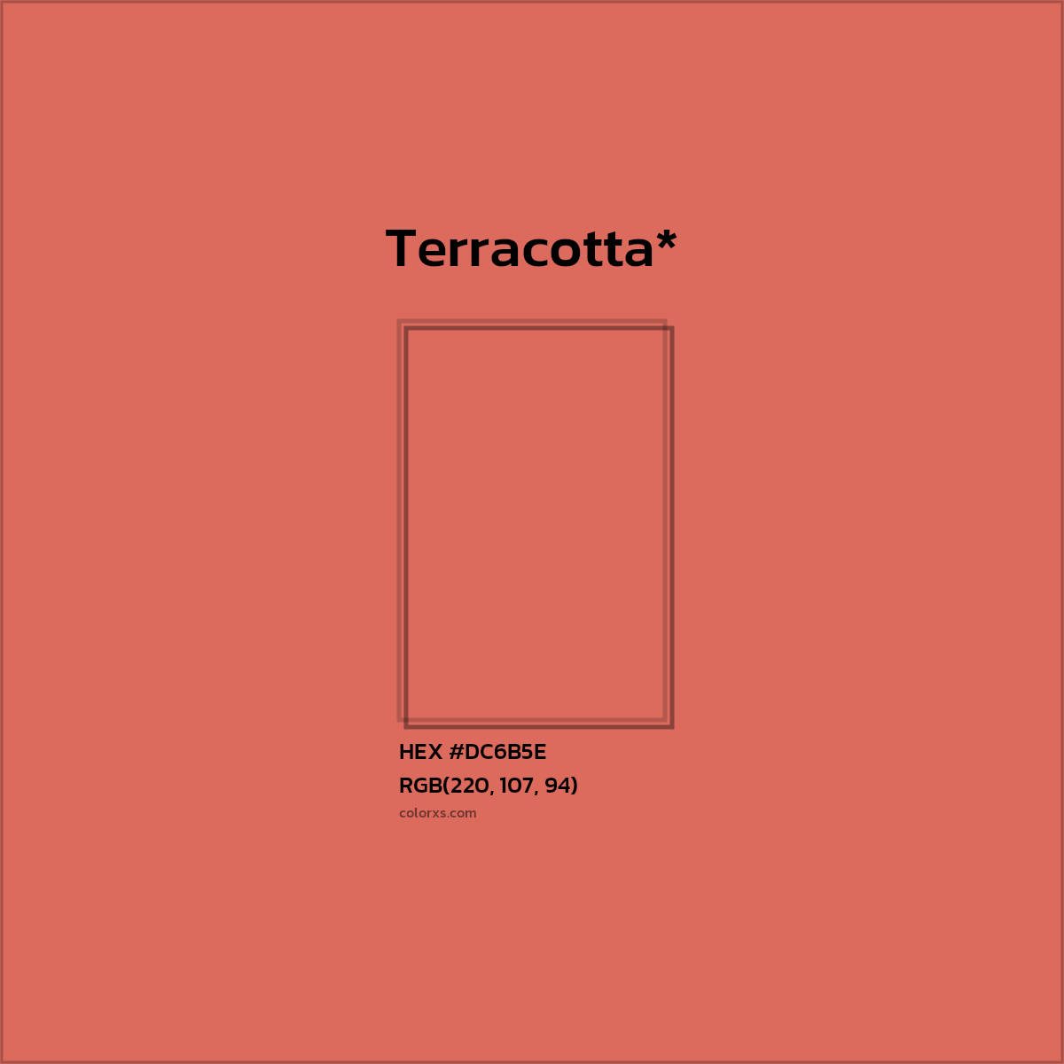 #DC6B5E hex color. RGB, RYB, CMYK, HSL, HSV codes and color conversions. Matching color names, palettes, paints.
