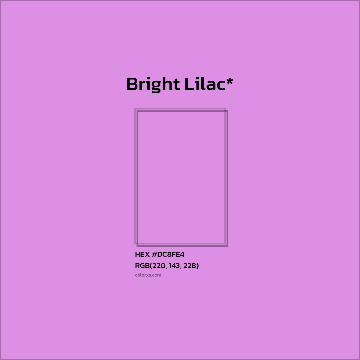 #DC8FE4 hex color. RGB, RYB, CMYK, HSL, HSV codes and color conversions. Matching color names, palettes, paints.
