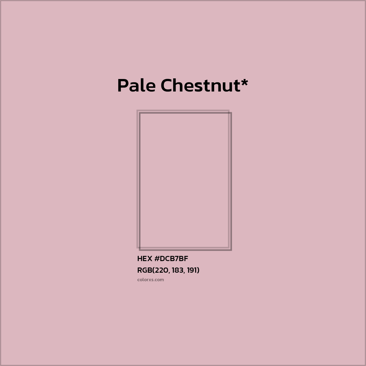 #DCB7BF hex color. RGB, RYB, CMYK, HSL, HSV codes and color conversions. Matching color names, palettes, paints.