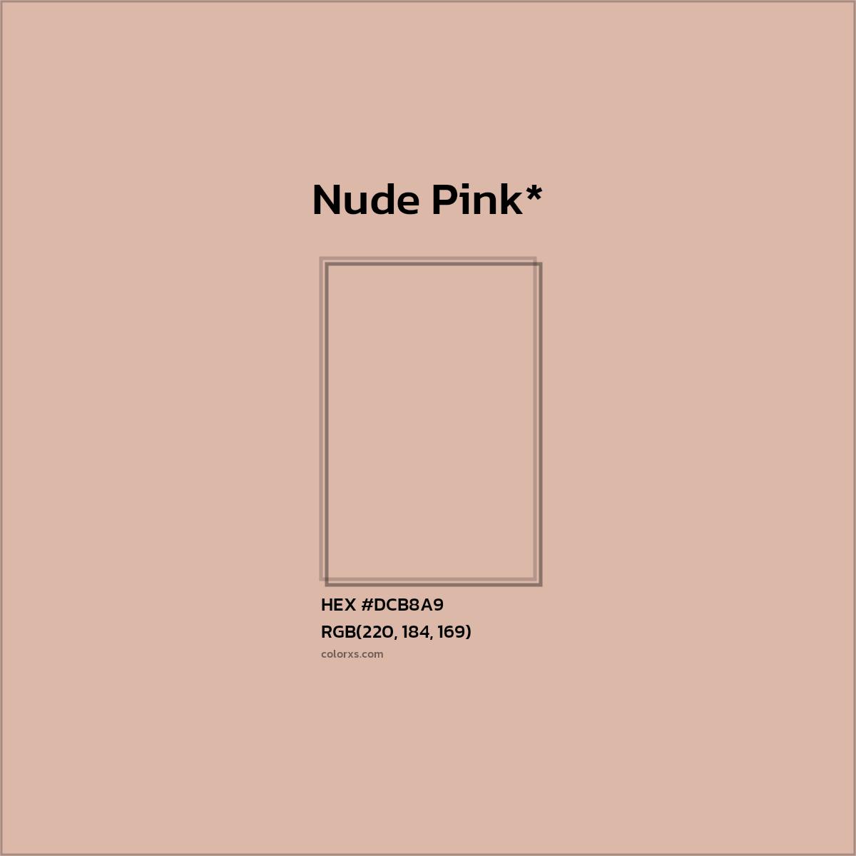 #DCB8A9 hex color. RGB, RYB, CMYK, HSL, HSV codes and color conversions. Matching color names, palettes, paints.