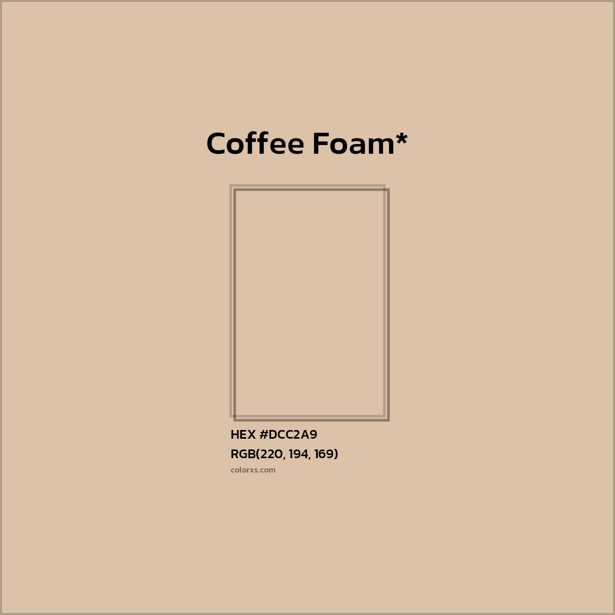 #DCC2A9 hex color. RGB, RYB, CMYK, HSL, HSV codes and color conversions. Matching color names, palettes, paints.