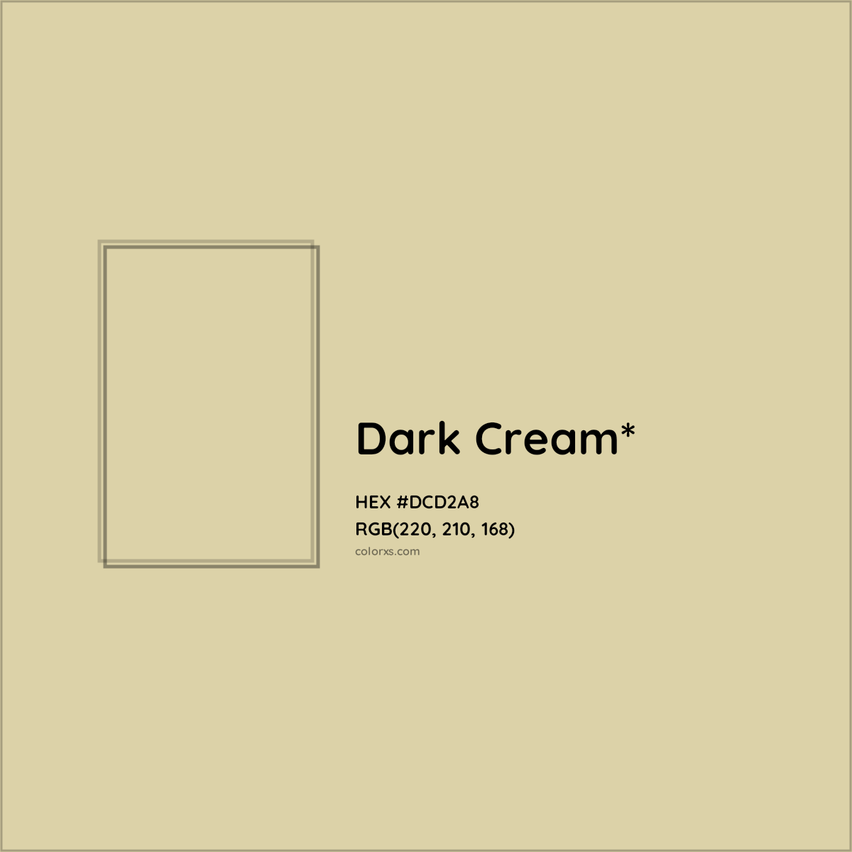 #DCD2A8 hex color. RGB, RYB, CMYK, HSL, HSV codes and color conversions. Matching color names, palettes, paints.