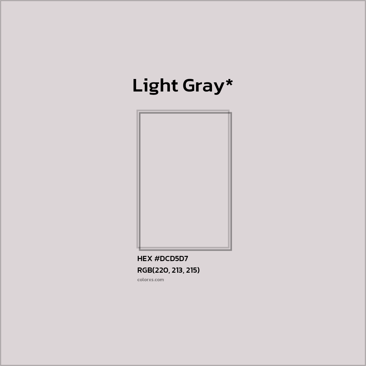 #DCD5D7 hex color. RGB, RYB, CMYK, HSL, HSV codes and color conversions. Matching color names, palettes, paints.