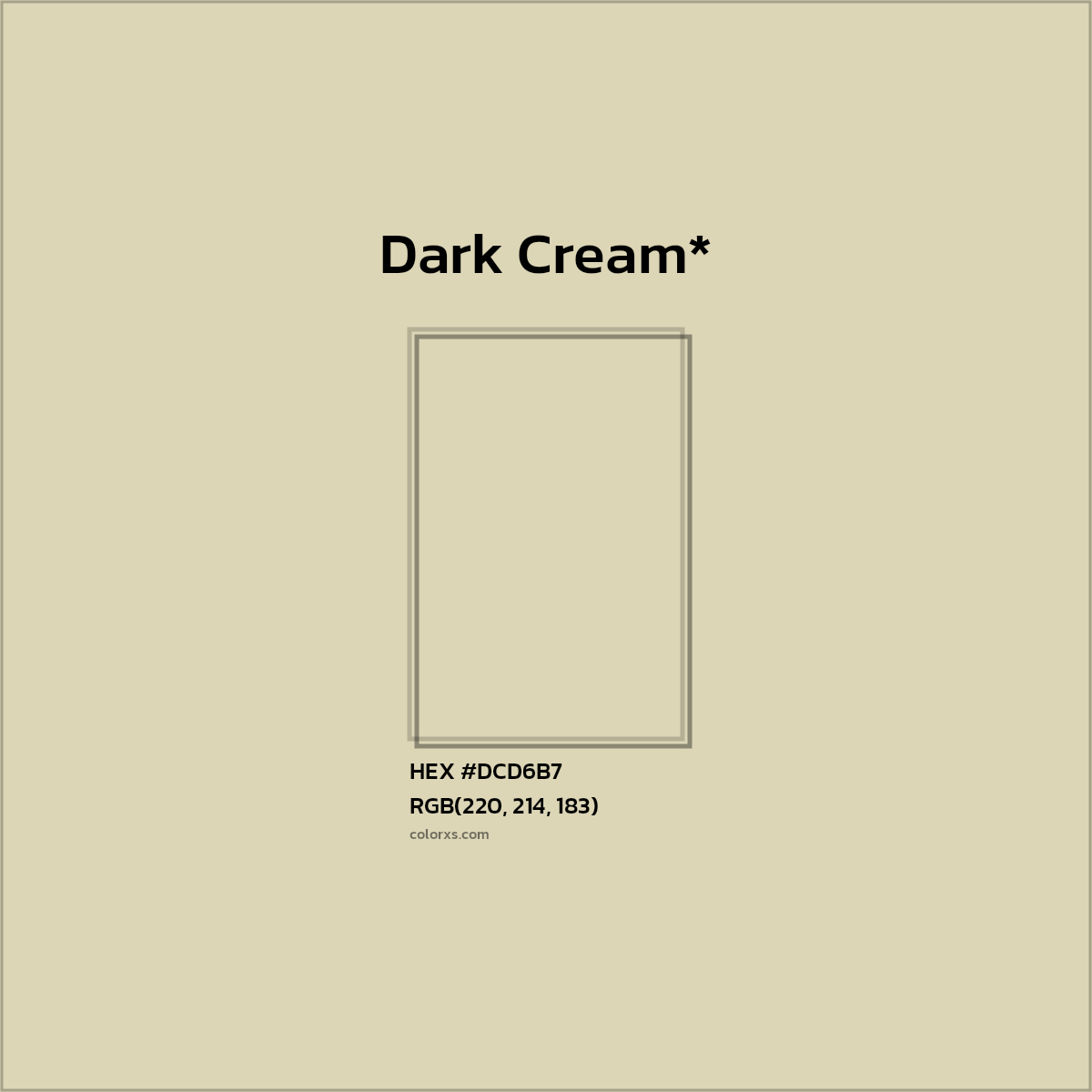 #DCD6B7 hex color. RGB, RYB, CMYK, HSL, HSV codes and color conversions. Matching color names, palettes, paints.