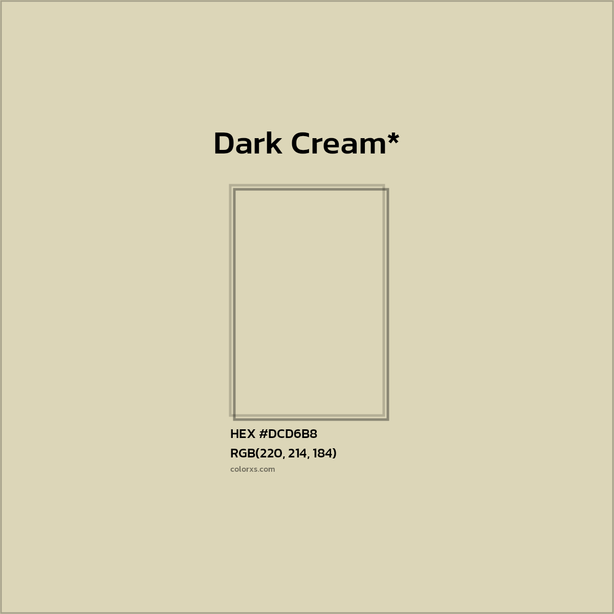 #DCD6B8 hex color. RGB, RYB, CMYK, HSL, HSV codes and color conversions. Matching color names, palettes, paints.