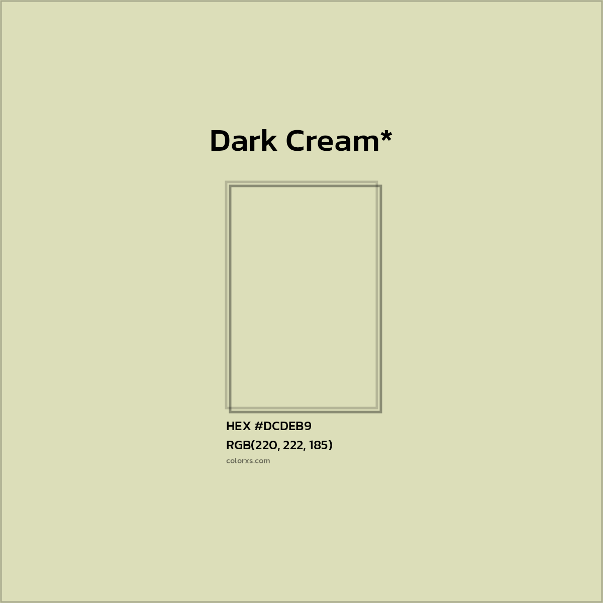 #DCDEB9 hex color. RGB, RYB, CMYK, HSL, HSV codes and color conversions. Matching color names, palettes, paints.