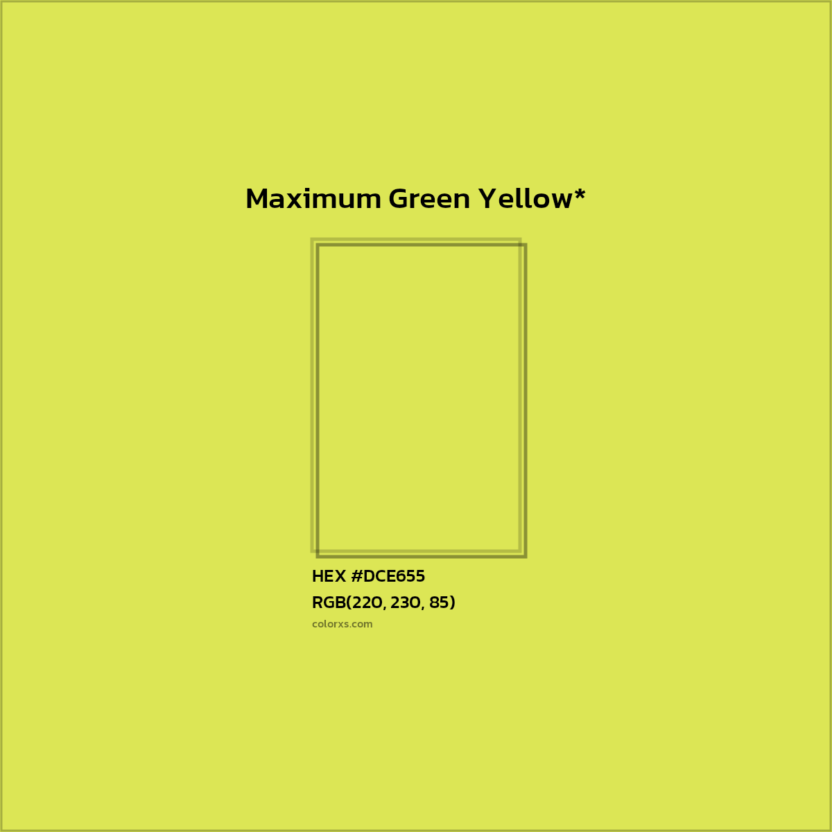 #DCE655 hex color. RGB, RYB, CMYK, HSL, HSV codes and color conversions. Matching color names, palettes, paints.