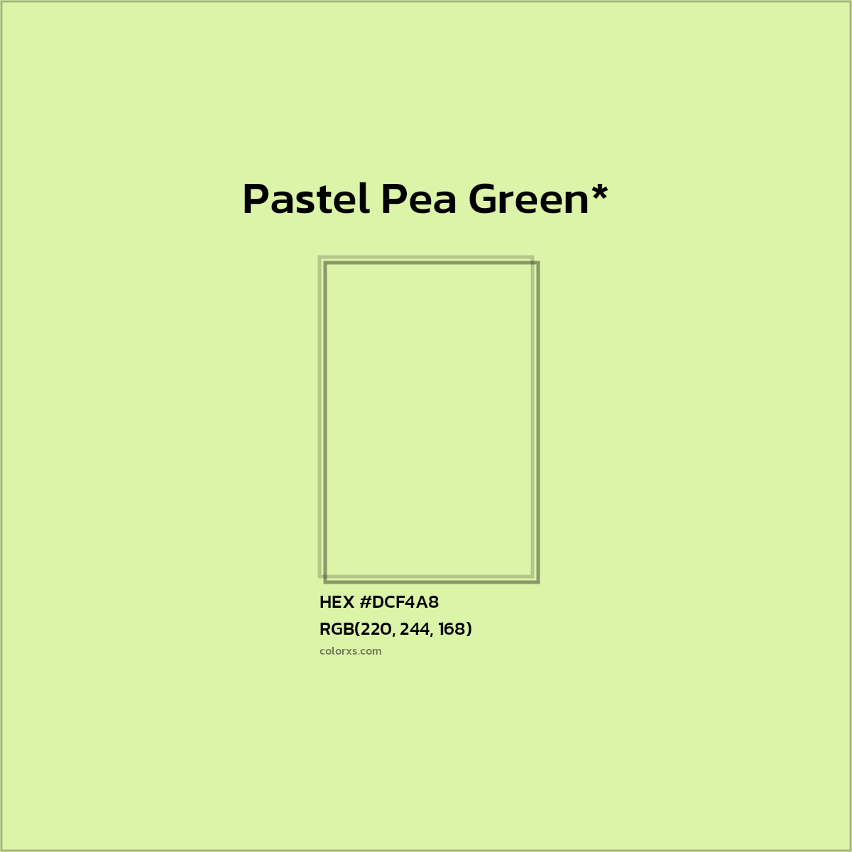 #DCF4A8 hex color. RGB, RYB, CMYK, HSL, HSV codes and color conversions. Matching color names, palettes, paints.