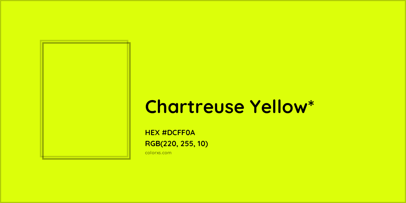 #DCFF0A hex color. RGB, RYB, CMYK, HSL, HSV codes and color conversions. Matching color names, palettes, paints.