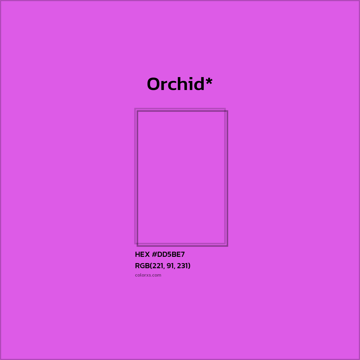 #DD5BE7 hex color. RGB, RYB, CMYK, HSL, HSV codes and color conversions. Matching color names, palettes, paints.