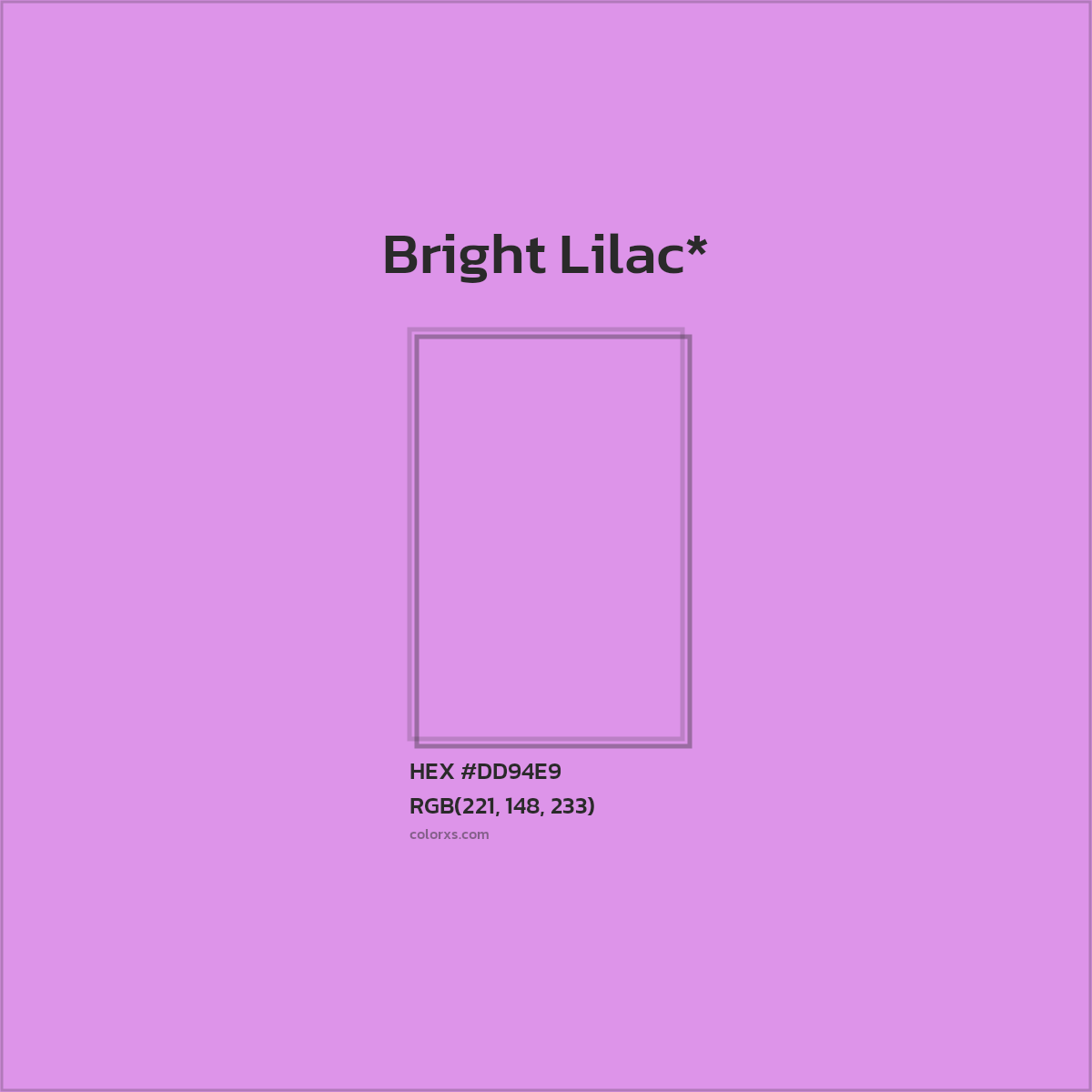 #DD94E9 hex color. RGB, RYB, CMYK, HSL, HSV codes and color conversions. Matching color names, palettes, paints.