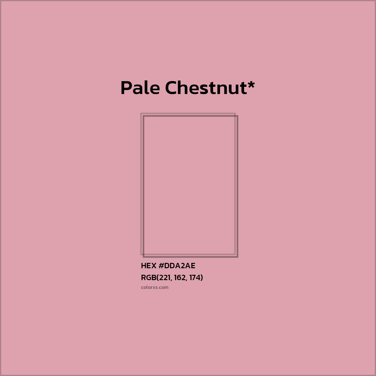 #DDA2AE hex color. RGB, RYB, CMYK, HSL, HSV codes and color conversions. Matching color names, palettes, paints.