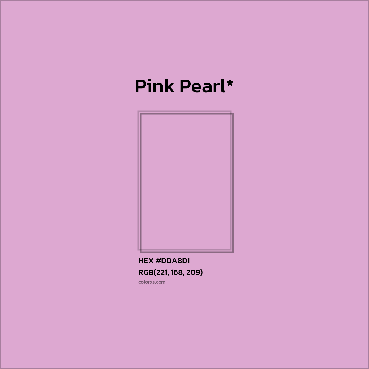 #DDA8D1 hex color. RGB, RYB, CMYK, HSL, HSV codes and color conversions. Matching color names, palettes, paints.