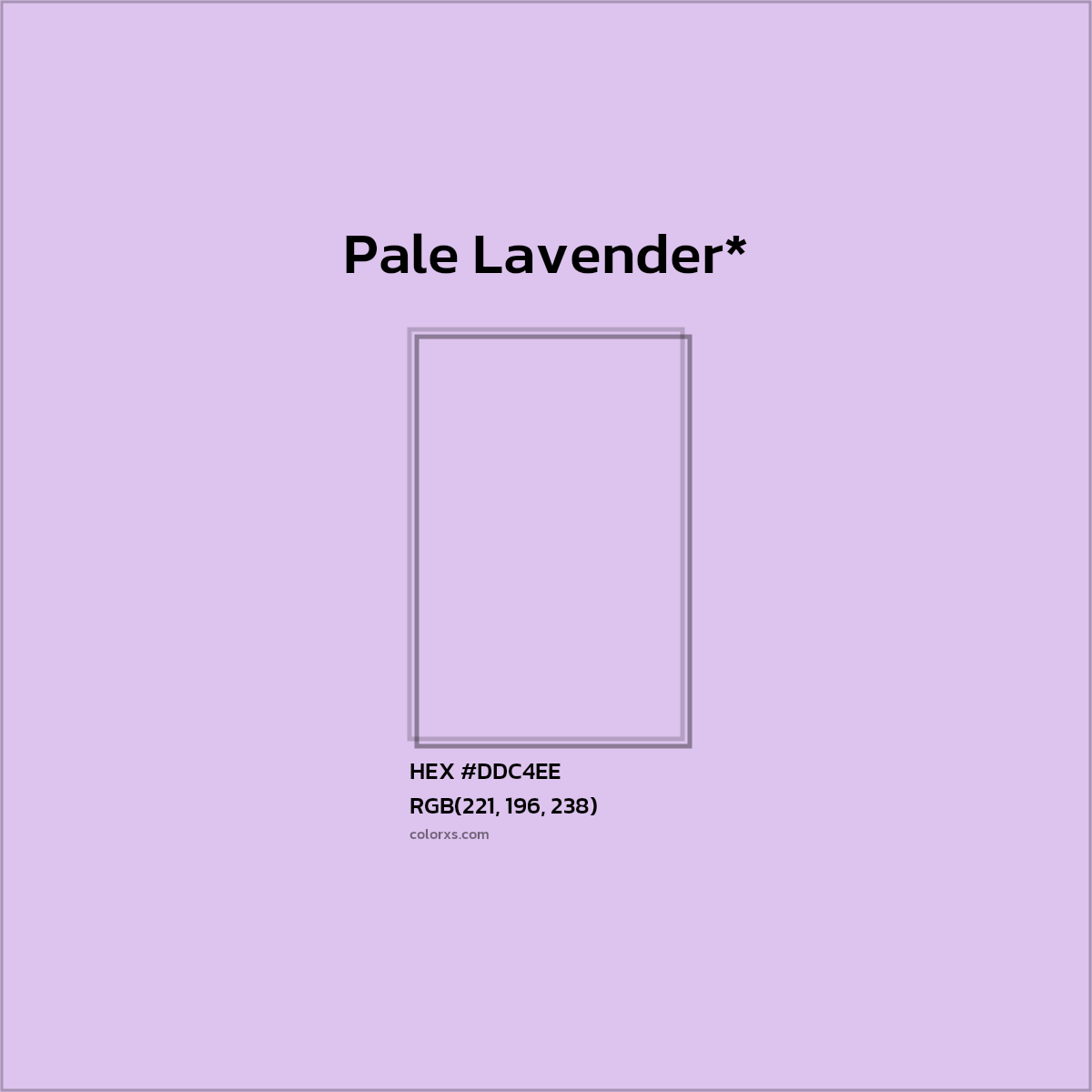 #DDC4EE hex color. RGB, RYB, CMYK, HSL, HSV codes and color conversions. Matching color names, palettes, paints.