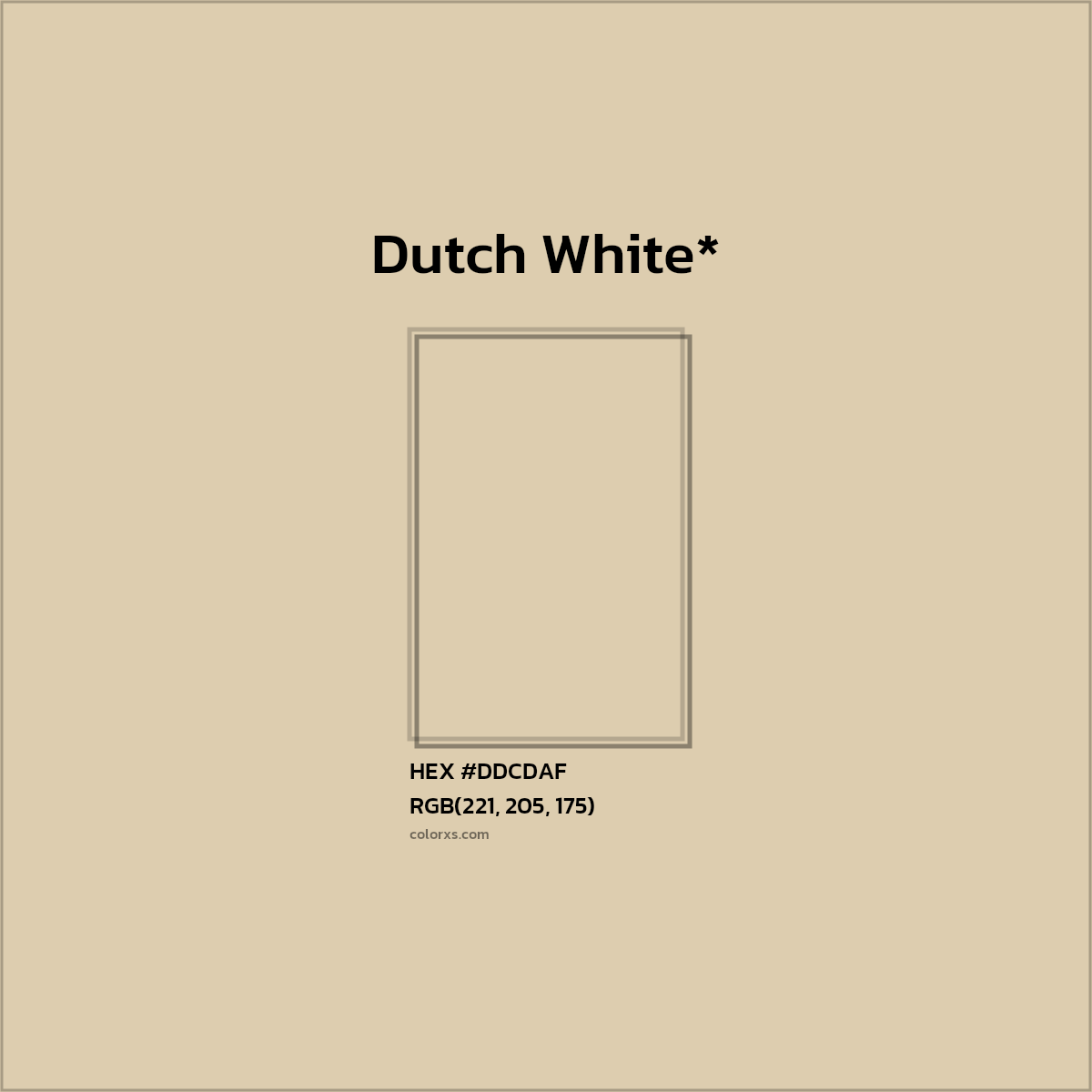 #DDCDAF hex color. RGB, RYB, CMYK, HSL, HSV codes and color conversions. Matching color names, palettes, paints.