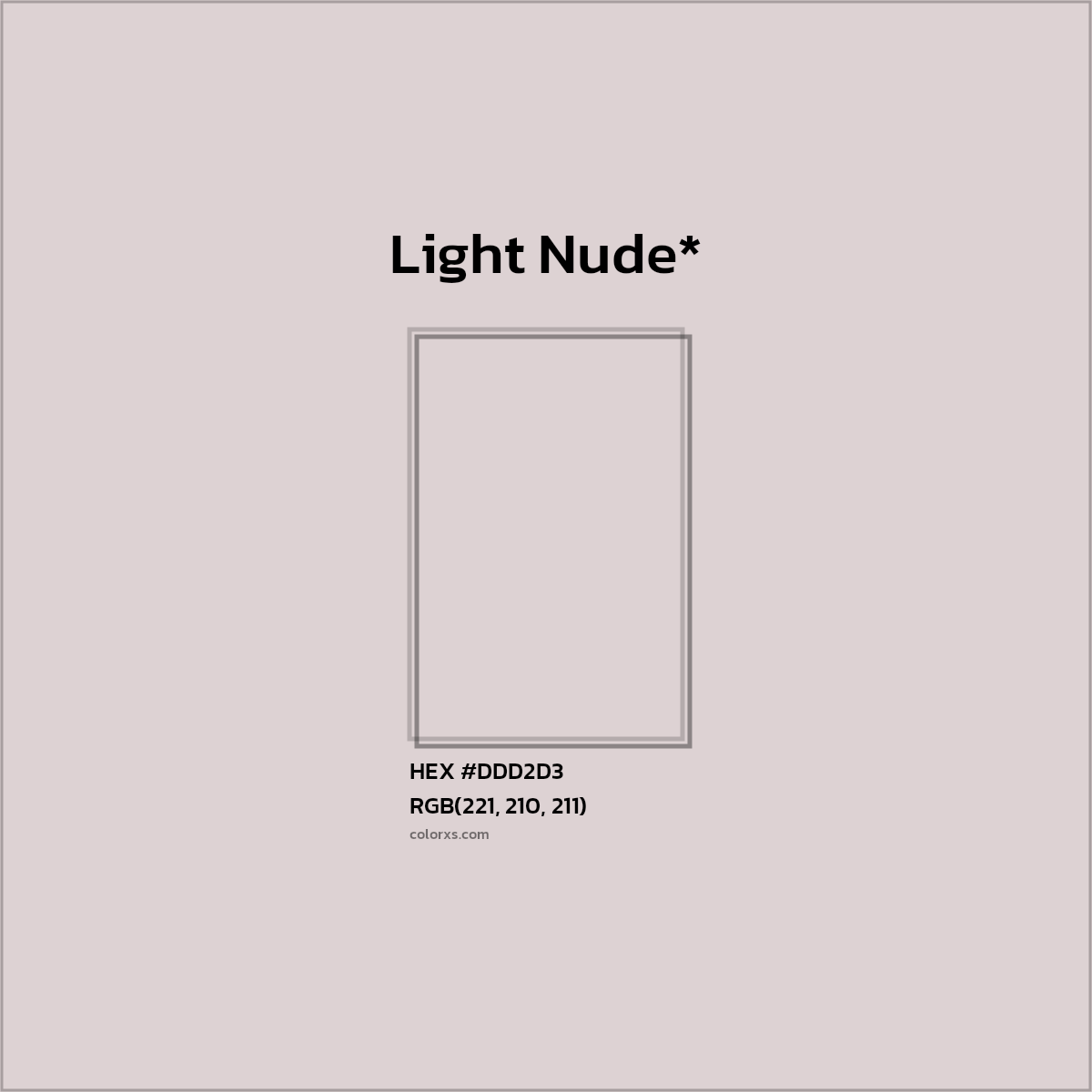 #DDD2D3 hex color. RGB, RYB, CMYK, HSL, HSV codes and color conversions. Matching color names, palettes, paints.