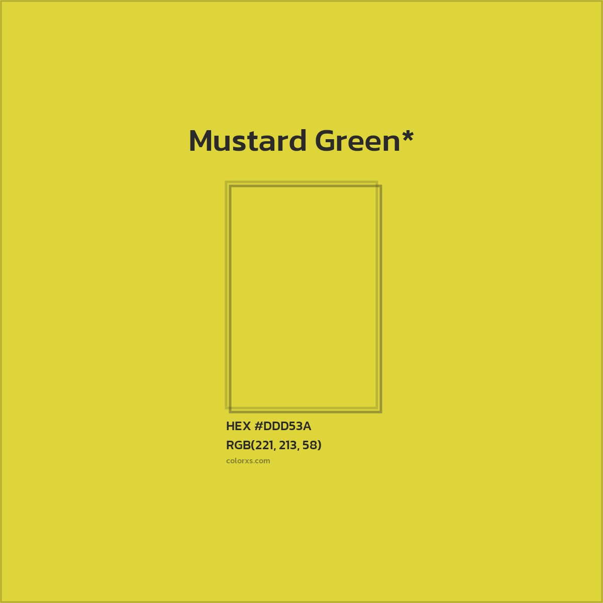 #DDD53A hex color. RGB, RYB, CMYK, HSL, HSV codes and color conversions. Matching color names, palettes, paints.