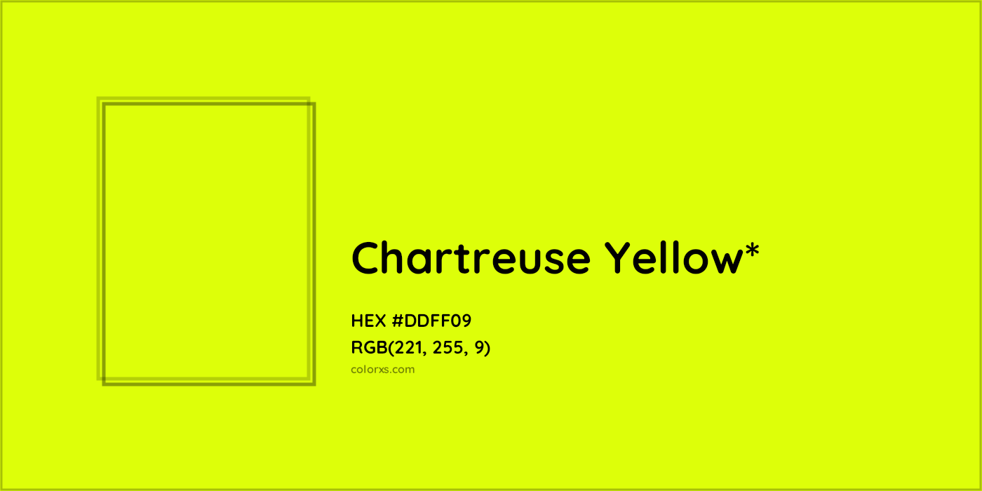 #DDFF09 hex color. RGB, RYB, CMYK, HSL, HSV codes and color conversions. Matching color names, palettes, paints.