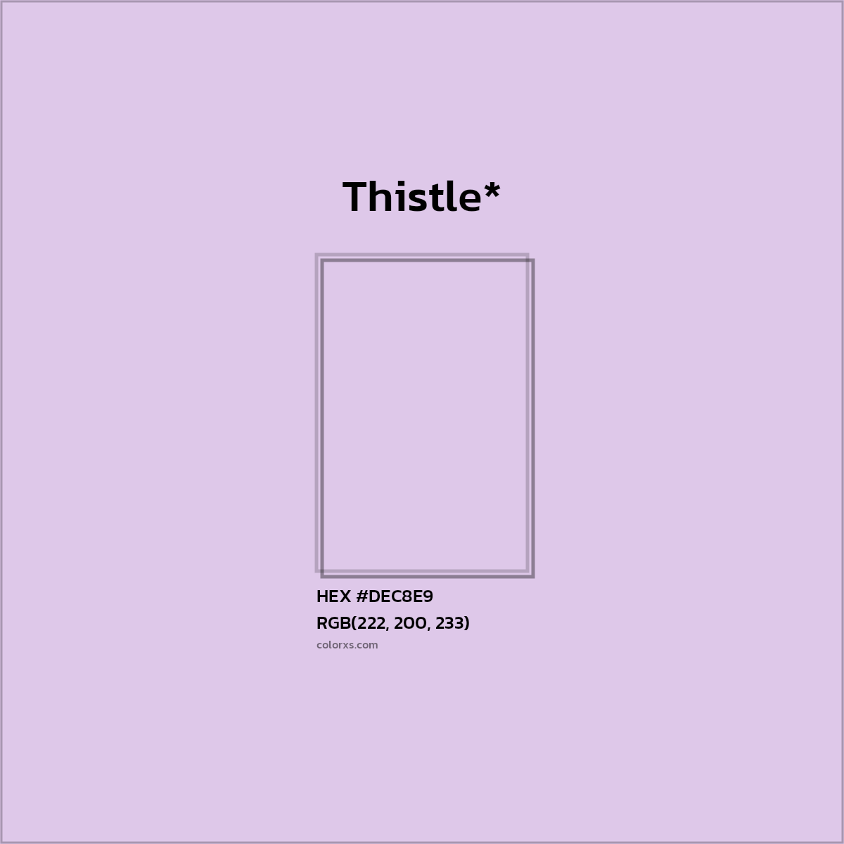 #DEC8E9 hex color. RGB, RYB, CMYK, HSL, HSV codes and color conversions. Matching color names, palettes, paints.