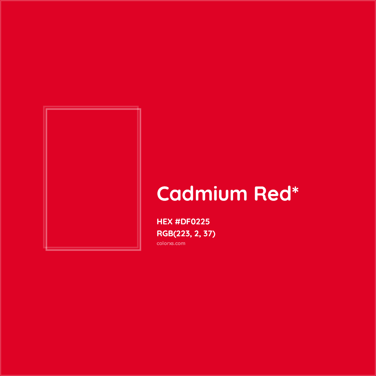 #DF0225 hex color. RGB, RYB, CMYK, HSL, HSV codes and color conversions. Matching color names, palettes, paints.