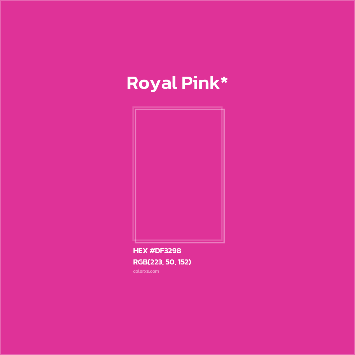 #DF3298 hex color. RGB, RYB, CMYK, HSL, HSV codes and color conversions. Matching color names, palettes, paints.