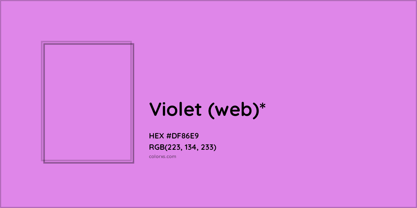 #DF86E9 hex color. RGB, RYB, CMYK, HSL, HSV codes and color conversions. Matching color names, palettes, paints.