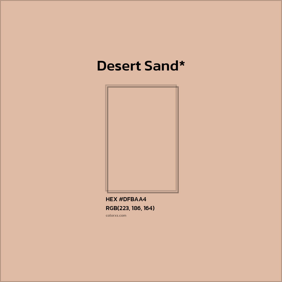 #DFBAA4 hex color. RGB, RYB, CMYK, HSL, HSV codes and color conversions. Matching color names, palettes, paints.