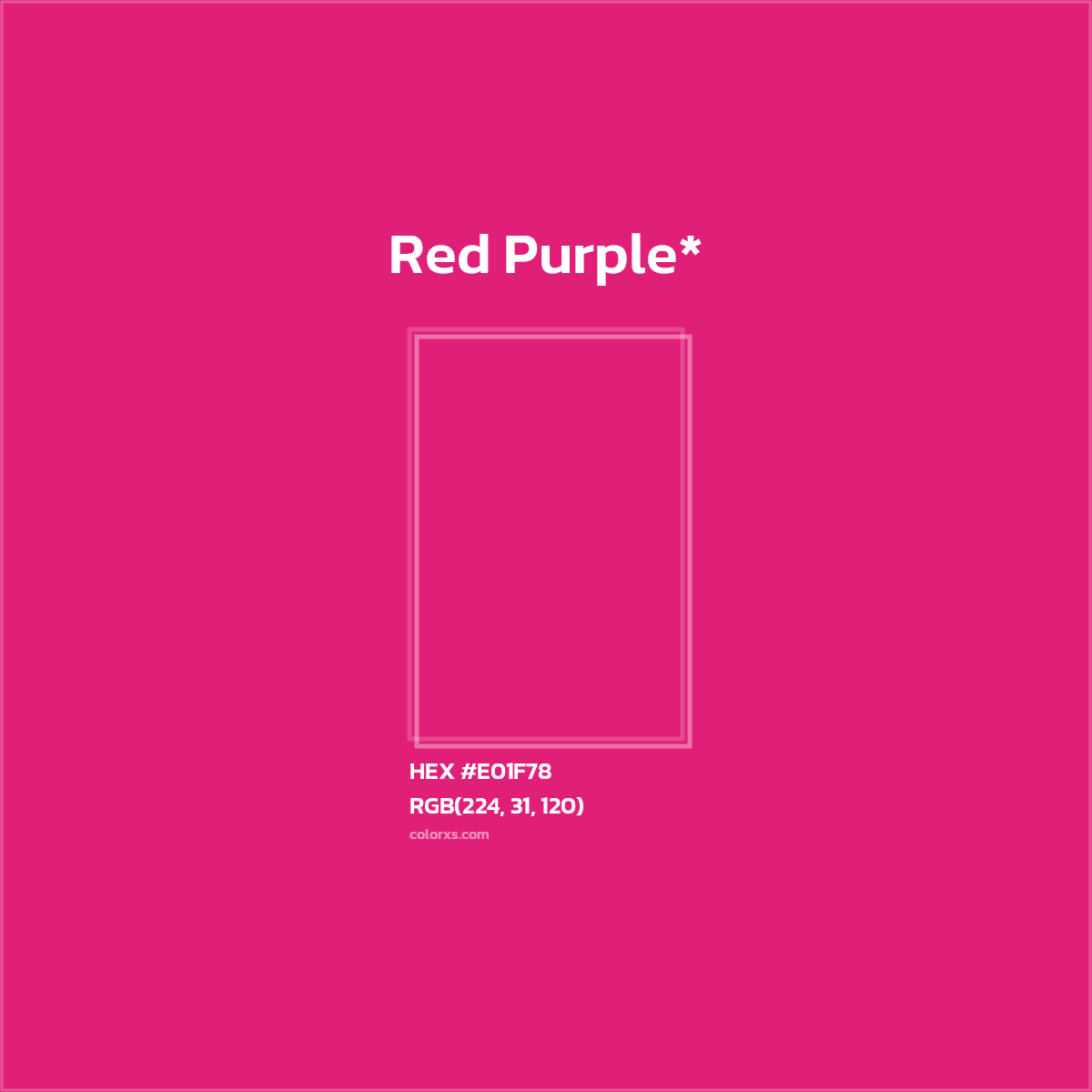 #E01F78 hex color. RGB, RYB, CMYK, HSL, HSV codes and color conversions. Matching color names, palettes, paints.