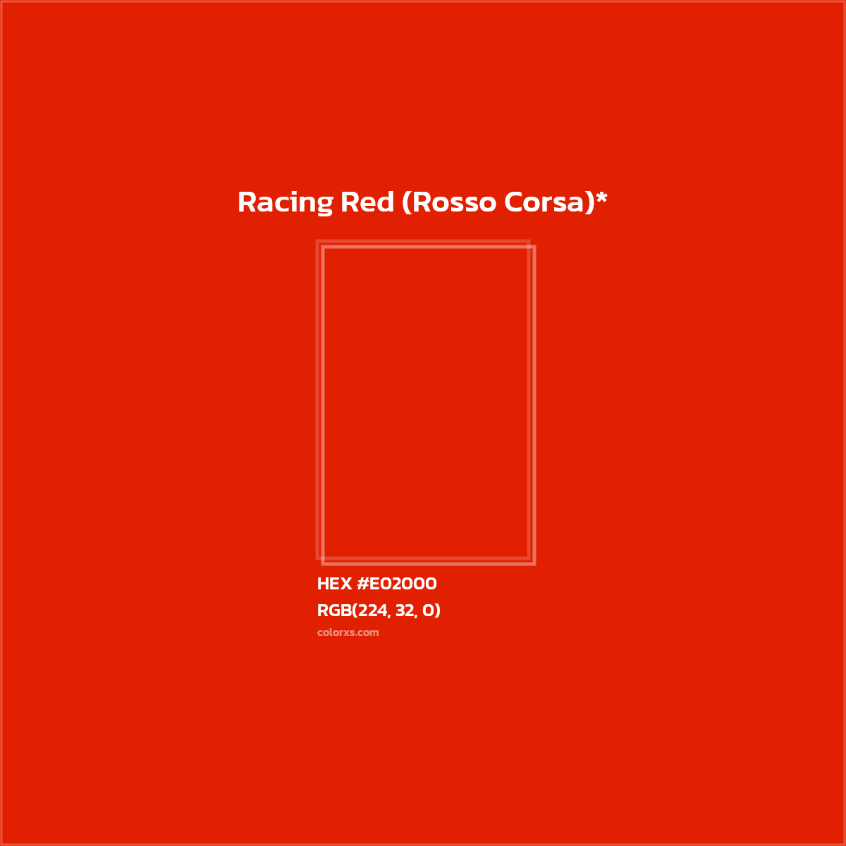 #E02000 hex color. RGB, RYB, CMYK, HSL, HSV codes and color conversions. Matching color names, palettes, paints.