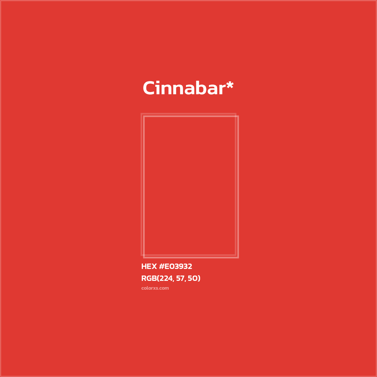 #E03932 hex color. RGB, RYB, CMYK, HSL, HSV codes and color conversions. Matching color names, palettes, paints.