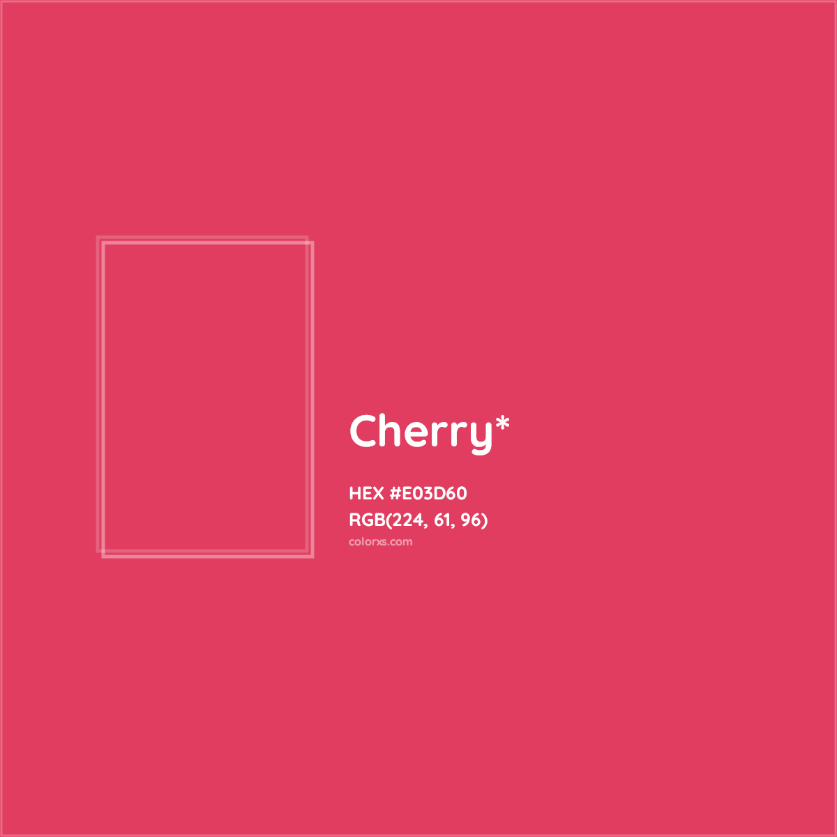 #E03D60 hex color. RGB, RYB, CMYK, HSL, HSV codes and color conversions. Matching color names, palettes, paints.