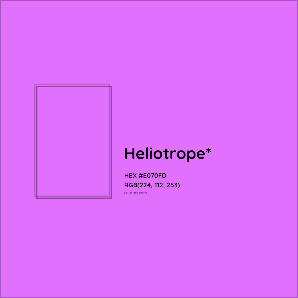 #E070FD hex color. RGB, RYB, CMYK, HSL, HSV codes and color conversions. Matching color names, palettes, paints.