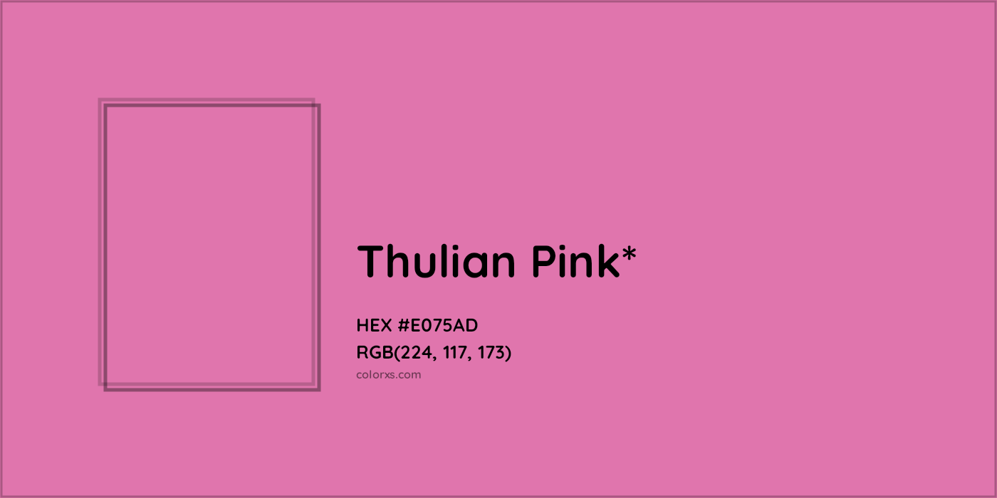 #E075AD hex color. RGB, RYB, CMYK, HSL, HSV codes and color conversions. Matching color names, palettes, paints.