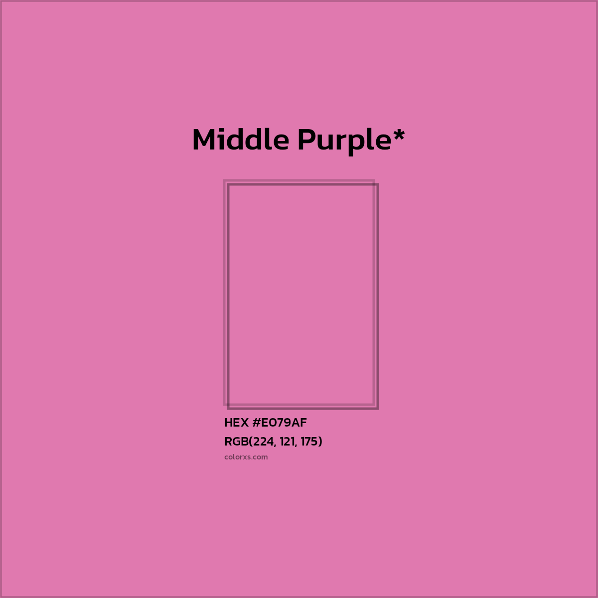 #E079AF hex color. RGB, RYB, CMYK, HSL, HSV codes and color conversions. Matching color names, palettes, paints.