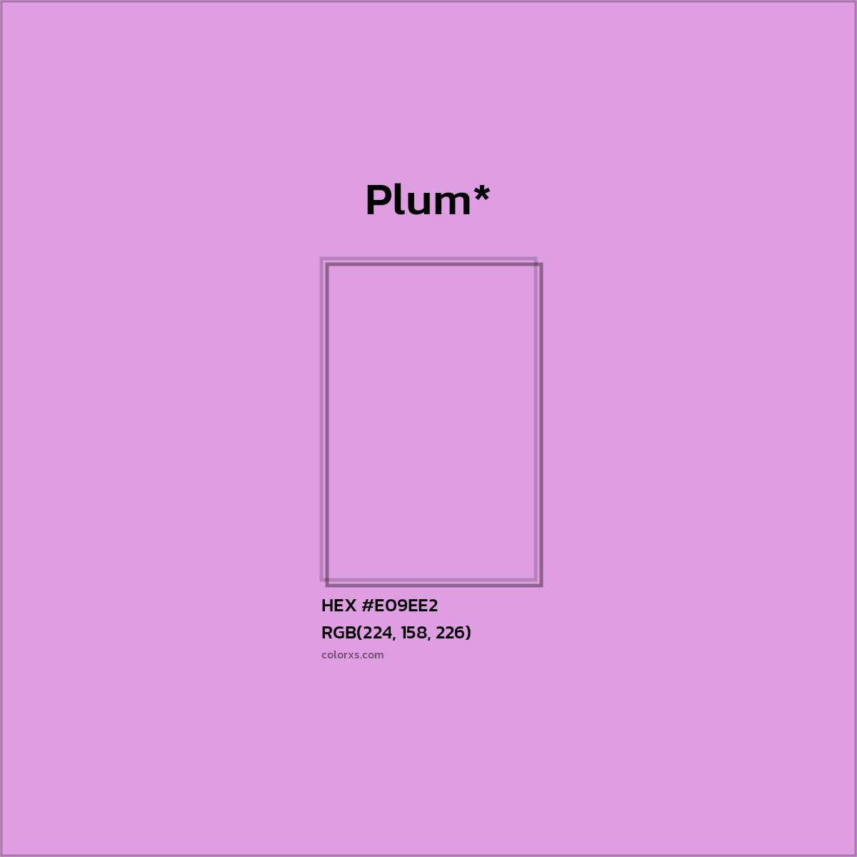 #E09EE2 hex color. RGB, RYB, CMYK, HSL, HSV codes and color conversions. Matching color names, palettes, paints.