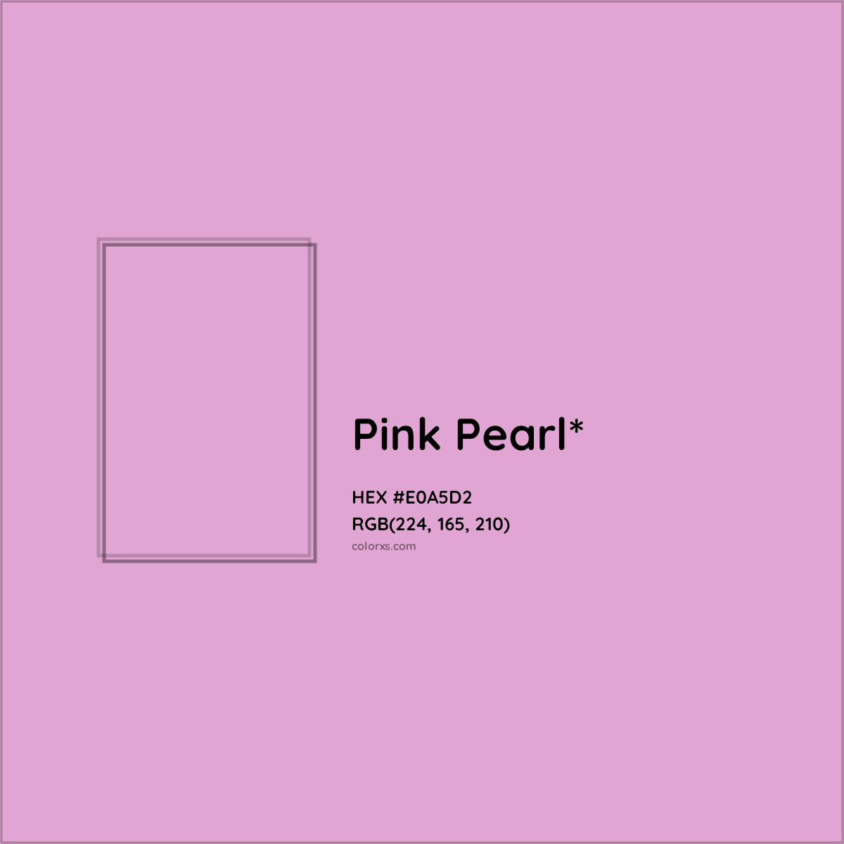 #E0A5D2 hex color. RGB, RYB, CMYK, HSL, HSV codes and color conversions. Matching color names, palettes, paints.