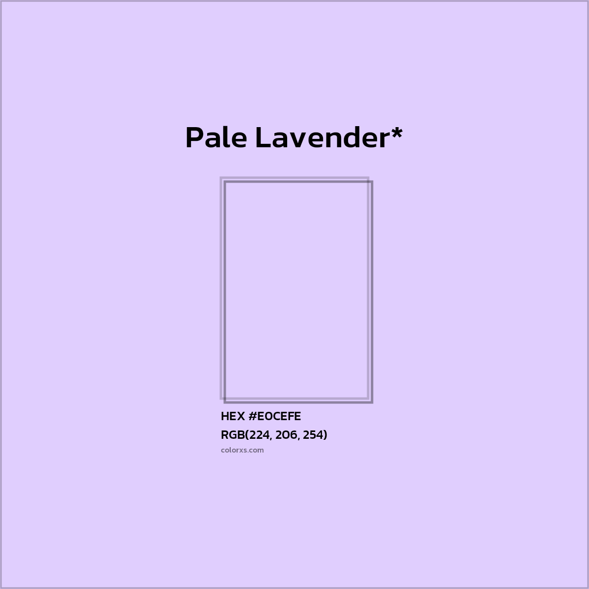 #E0CEFE hex color. RGB, RYB, CMYK, HSL, HSV codes and color conversions. Matching color names, palettes, paints.
