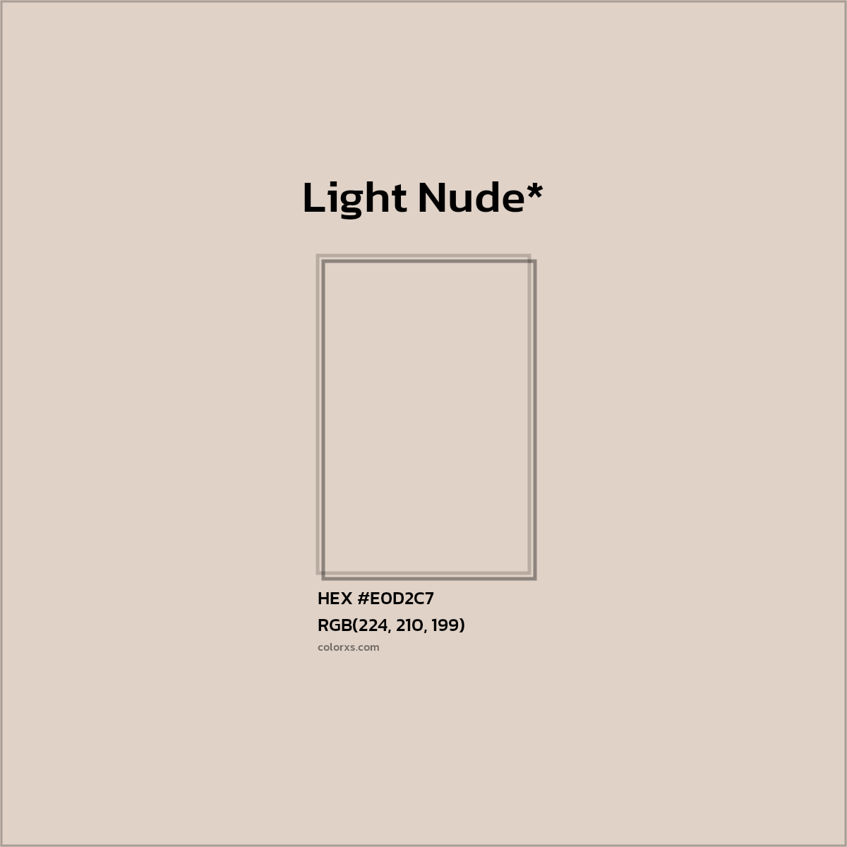 #E0D2C7 hex color. RGB, RYB, CMYK, HSL, HSV codes and color conversions. Matching color names, palettes, paints.