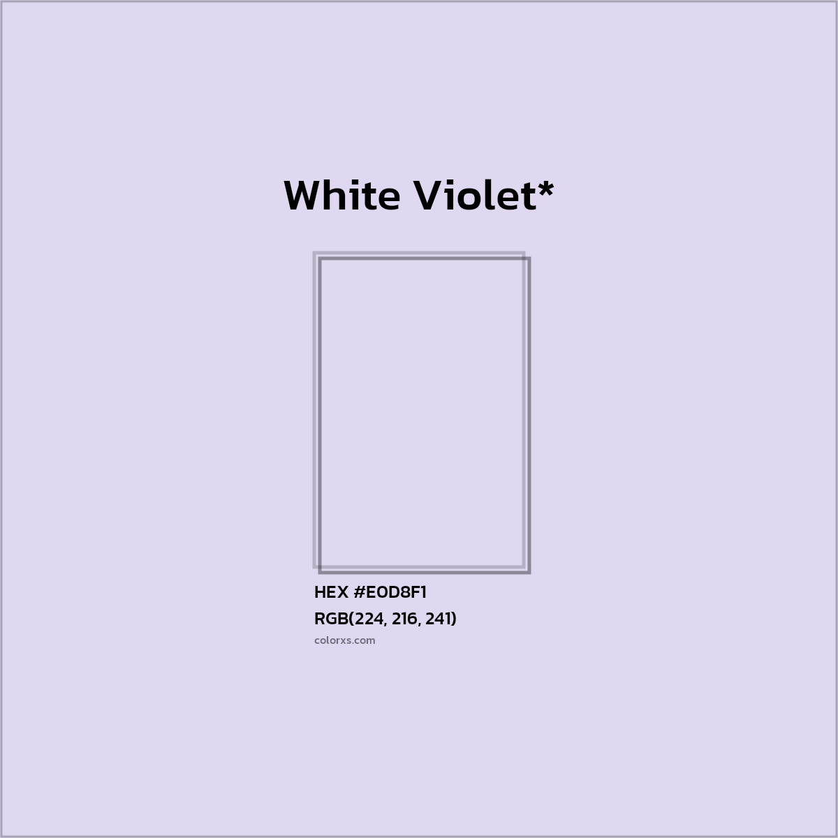 #E0D8F1 hex color. RGB, RYB, CMYK, HSL, HSV codes and color conversions. Matching color names, palettes, paints.