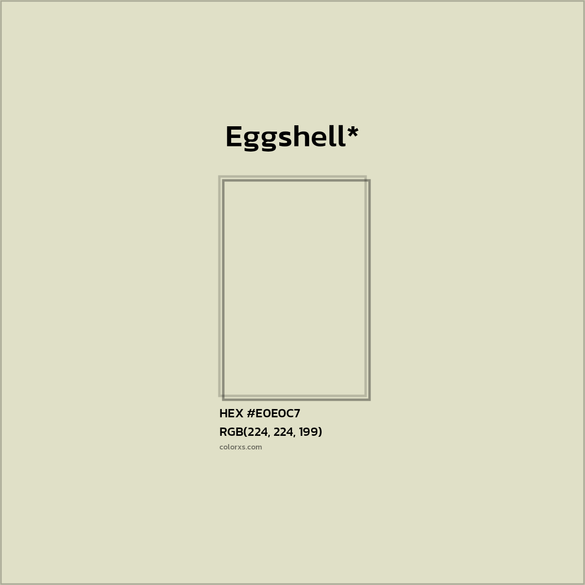 #E0E0C7 hex color. RGB, RYB, CMYK, HSL, HSV codes and color conversions. Matching color names, palettes, paints.