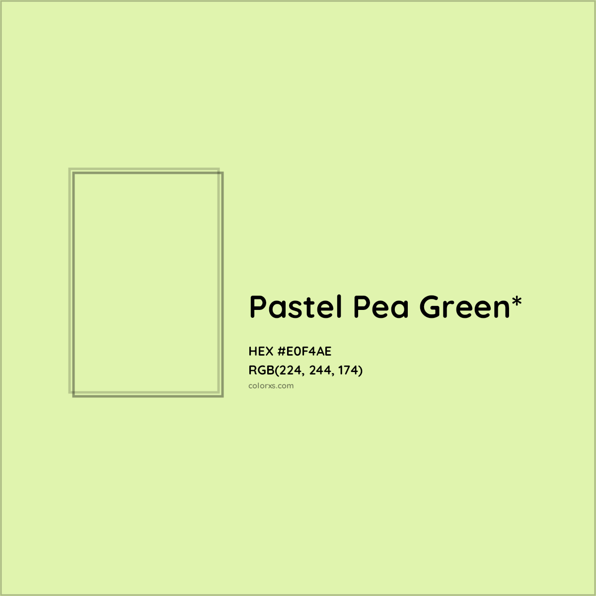 #E0F4AE hex color. RGB, RYB, CMYK, HSL, HSV codes and color conversions. Matching color names, palettes, paints.